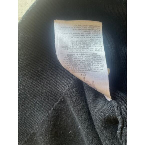 Banana Republic Size Small‎ Open Front Black Cardigan with Faux Leather Accents - Picture 6 of 6